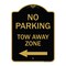 Signmission No Parking Tow Away Zone W/ Left Arrow, Black & Gold Aluminum Sign, 18" x 24", BG-1824-23610 A-DES-BG-1824-23610 - alternate 1